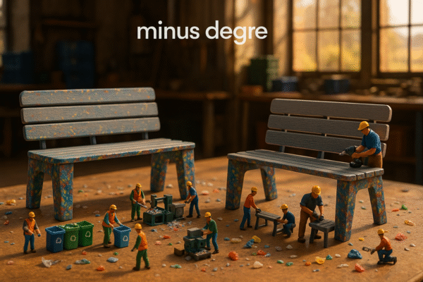 Stylish bench made from recycled plastic for schools and communities