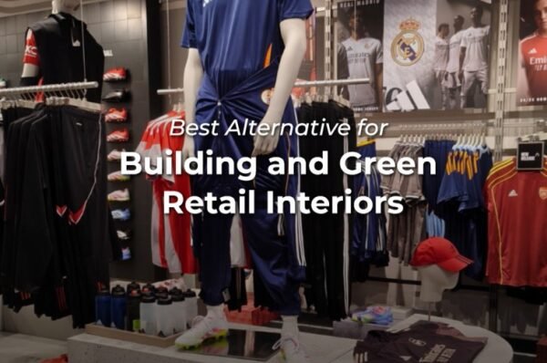 retail store interior designed using recycled plastic panels by Minus Degre