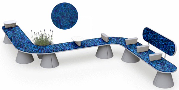 Weather-resistant benches made from recycled plastic