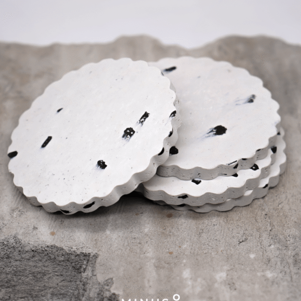 Eco-friendly recycled plastic coaster in natural color by Minus Degre