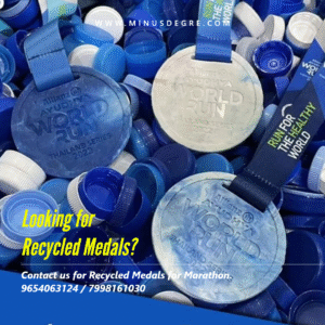 Custom engraved recycled medals with matte finish