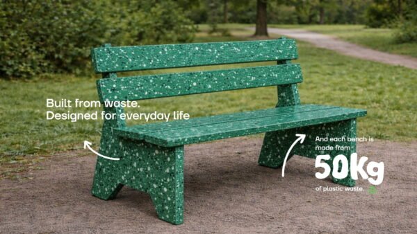 Recycled benches for Corporate social responsibility