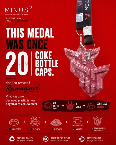 Sustainable custom recycled plastic award medal for pickleball championship winners
