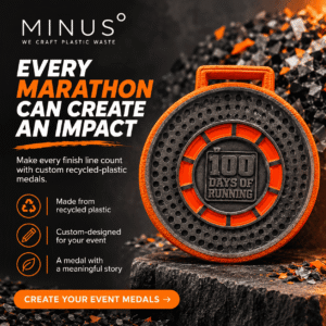 Eco-Friendly Sports Medals – Custom recycled plastic medals for marathons, pickleball tournaments, HYROX events, cycling competitions, and corporate sports events.